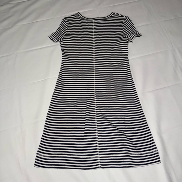 Theory Black and White Striped Mini Dress - Size M - Picture 6 of 6